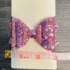 Pink and purple glitter hair bow!